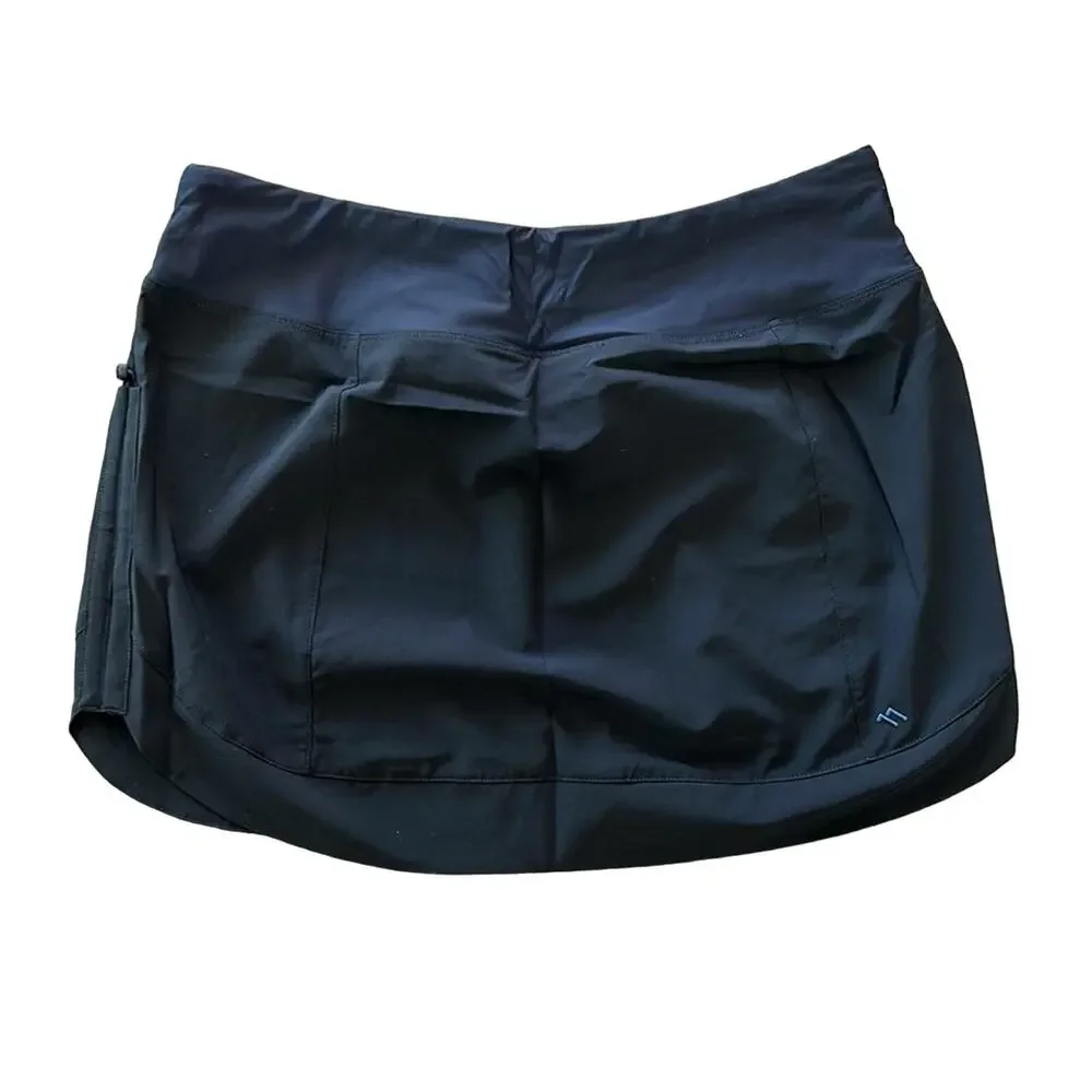 Eleven Pine Women’s Athletic Kickitup Skirt Black Size Large NWT